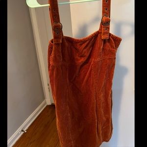 Rust colored corduroy overall dress from Forever 21